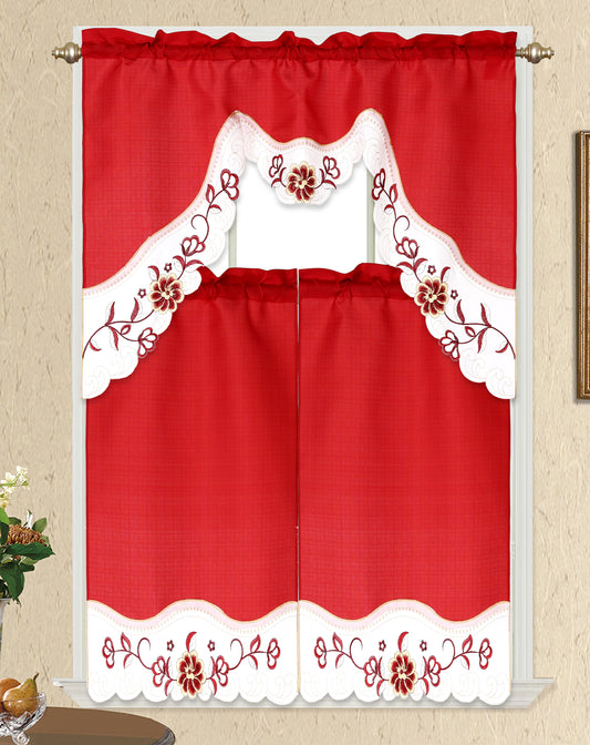 3 Piece - Kitchen Curtain - DALIA - Glory Home Design