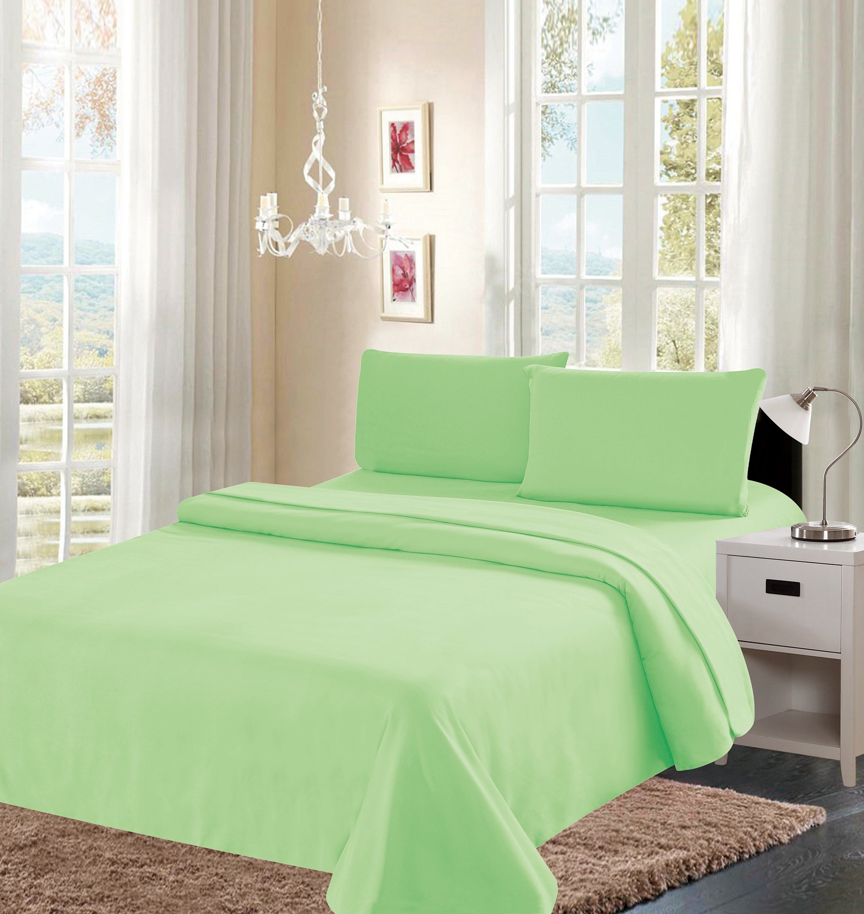 4 Piece Sheet Set Single Colors 800 Lineup Glory Home Design