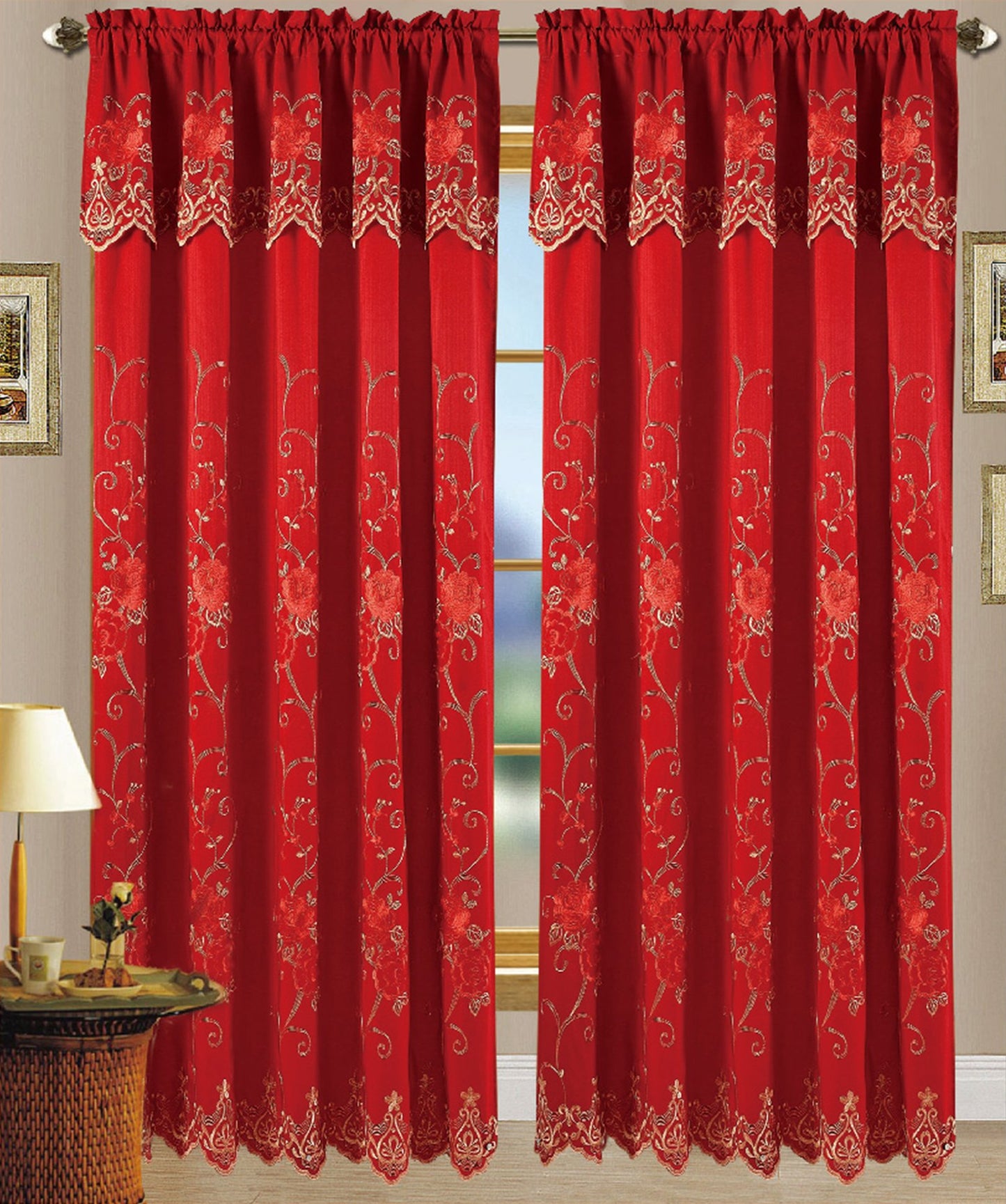 Darden - Embroidered Jacquard Panel Curtain - Glory Home Design